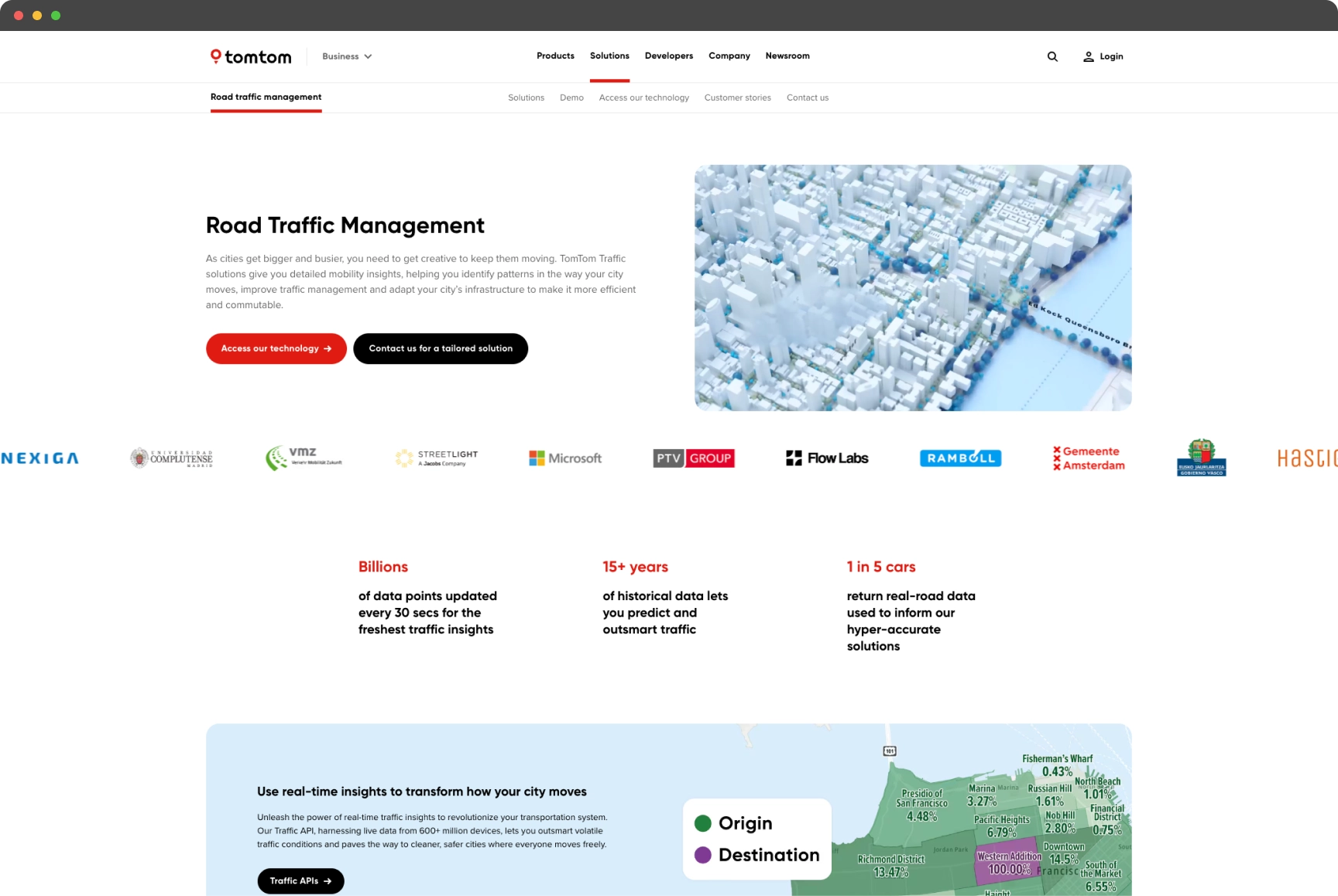 TomTom Solutions Page