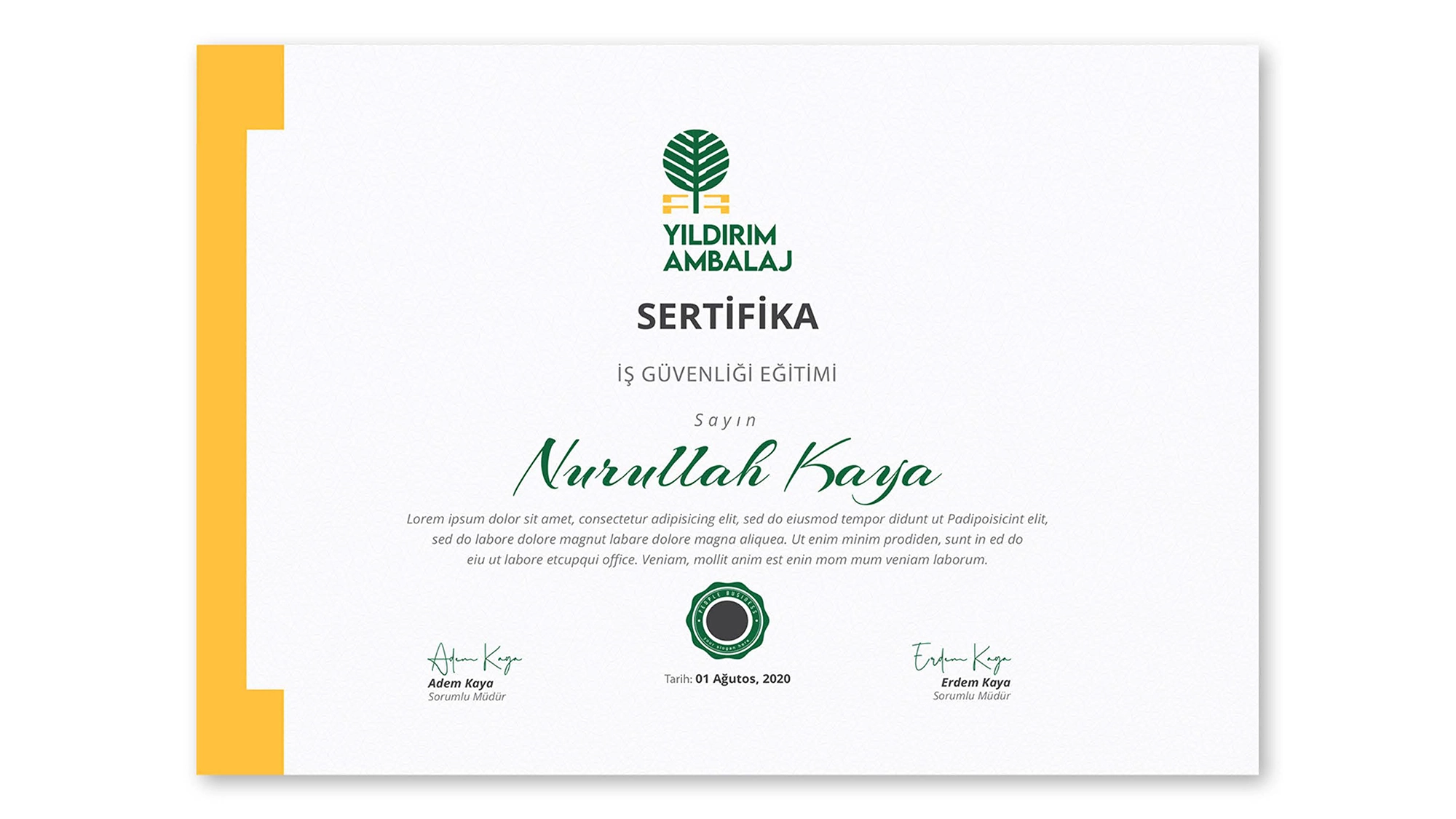 Corporate Certificate